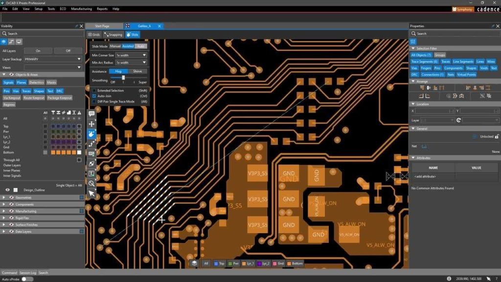 PCB设计软件界面显示用于优化的成本估算工具