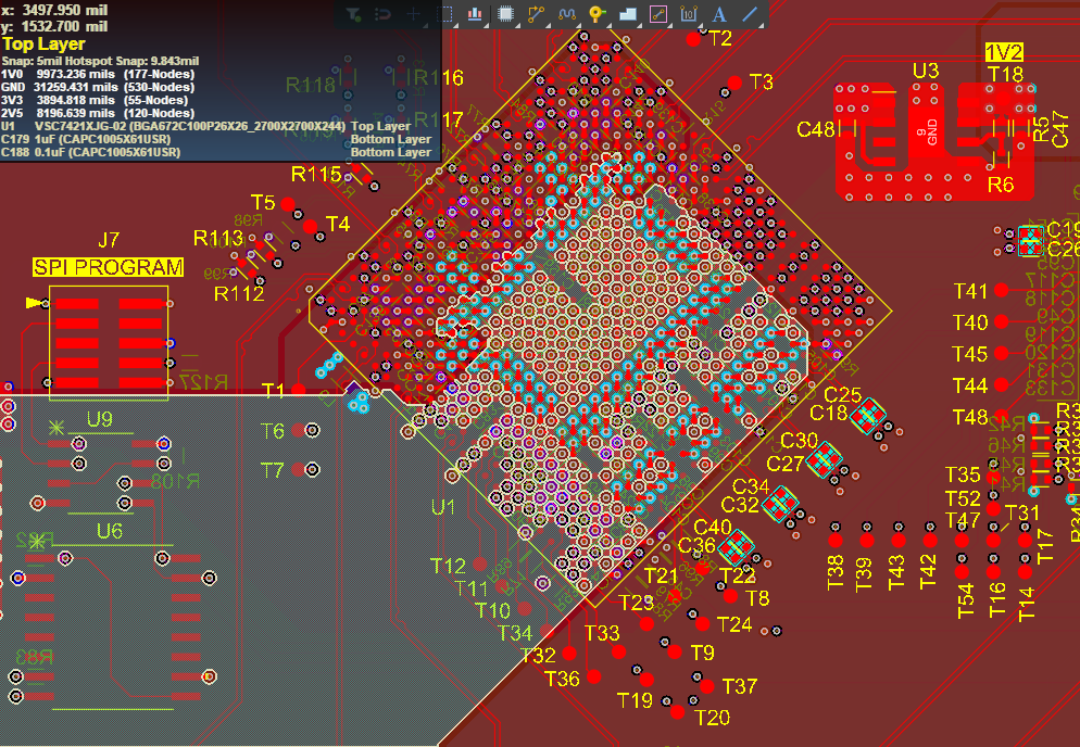 高速PCB布局显示走线间距，实现最佳信号完整性